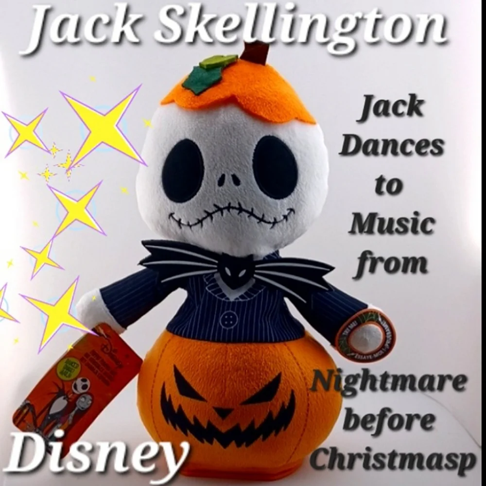 Disney Halloween Jack Skellington Musical Animated Plushie in a Jack O' Lantern - Picture 1 of 6
